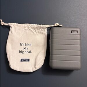 Away Mini Suitcase with Storage Pouch (Asphalt)